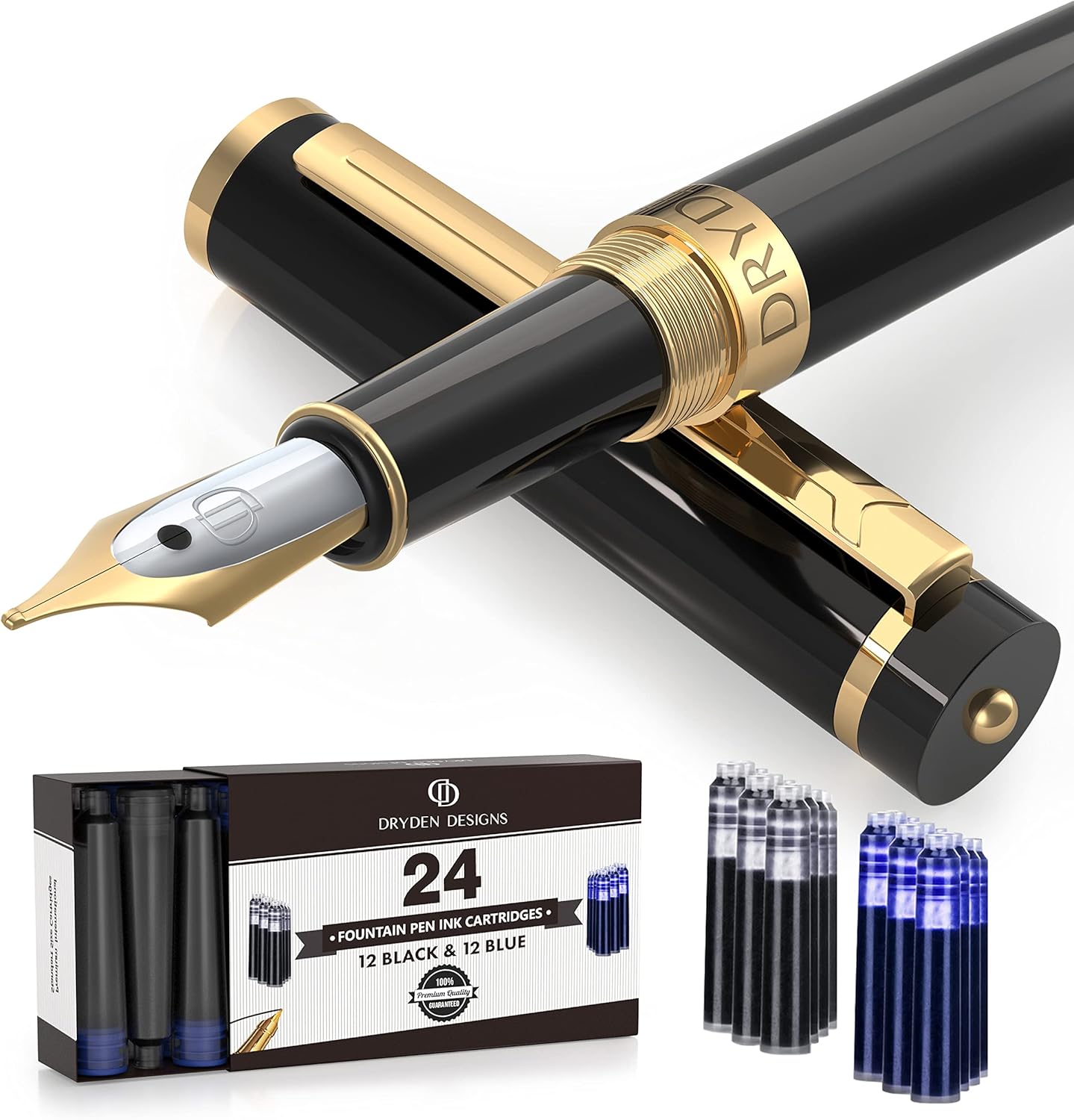 Luxury Collection: Medium Nib, Protection Pouch, 24 Cartridges and Ink Refill Converter