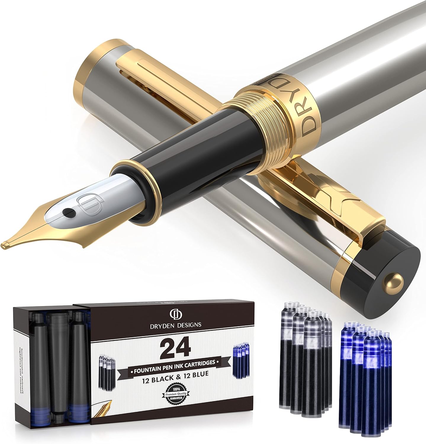 Luxury Collection: Medium Nib, Protection Pouch, 24 Cartridges and Ink Refill Converter