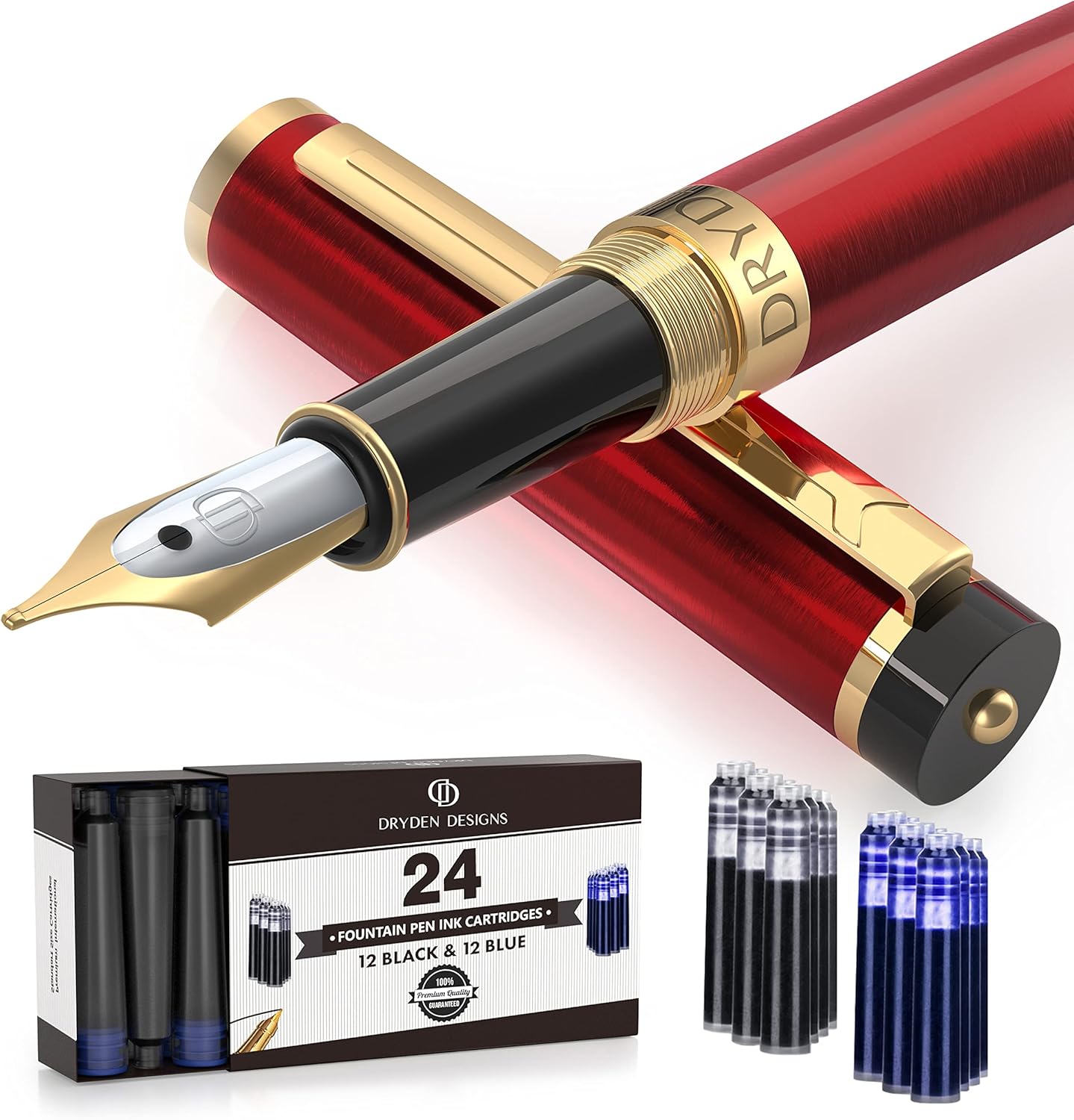 Luxury Collection: Medium Nib, Protection Pouch, 24 Cartridges and Ink Refill Converter